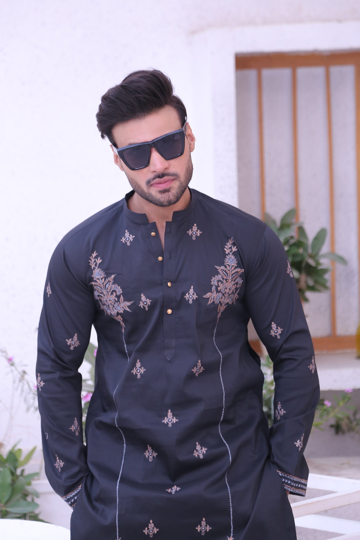 CK 03 Chikankari Mens Kurta Pakistan Mashal Couture