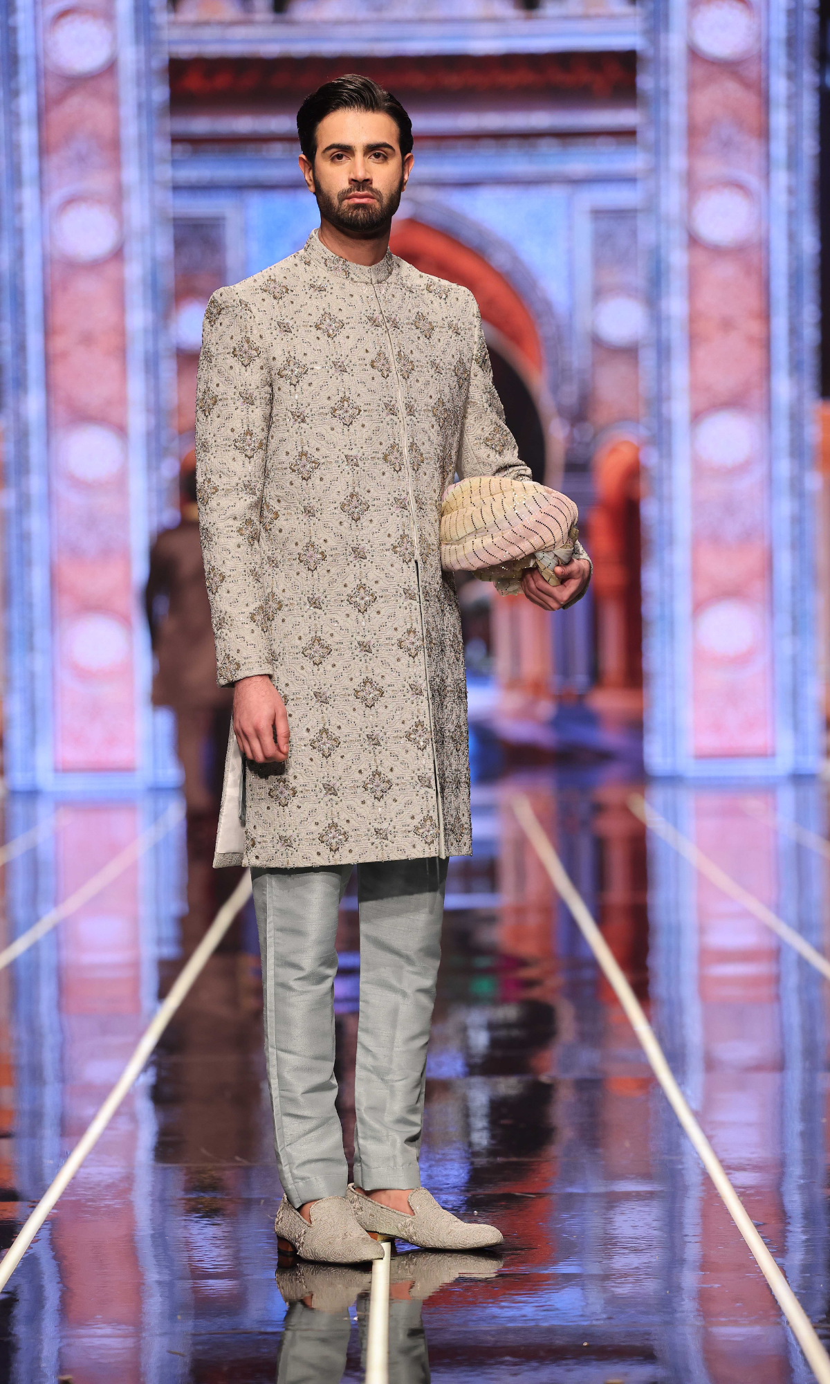 MC 607 Pastel Green Hand Work Sherwani