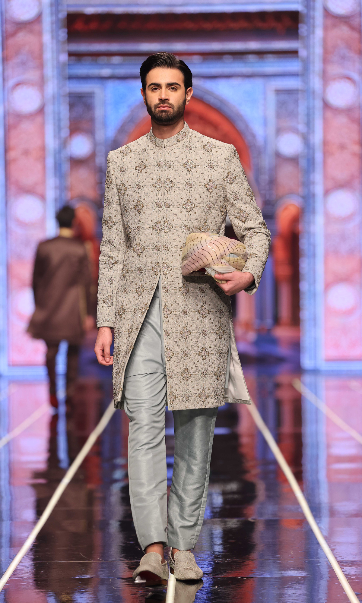 MC 607 Pastel Green Hand Work Sherwani