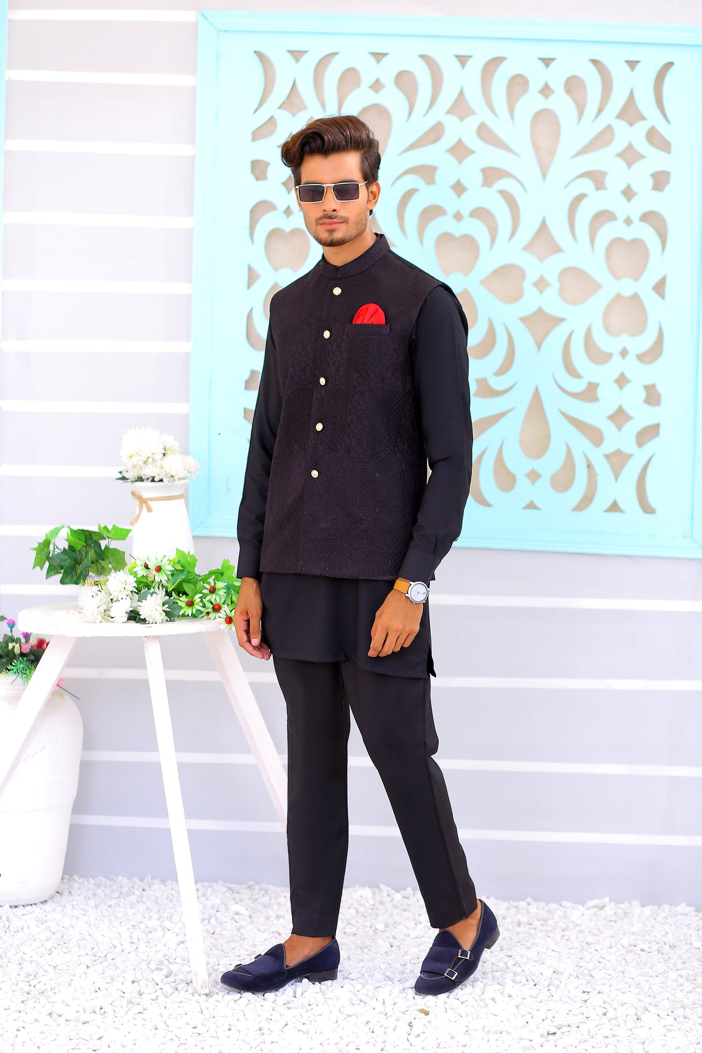 Black waistcoat men Groom