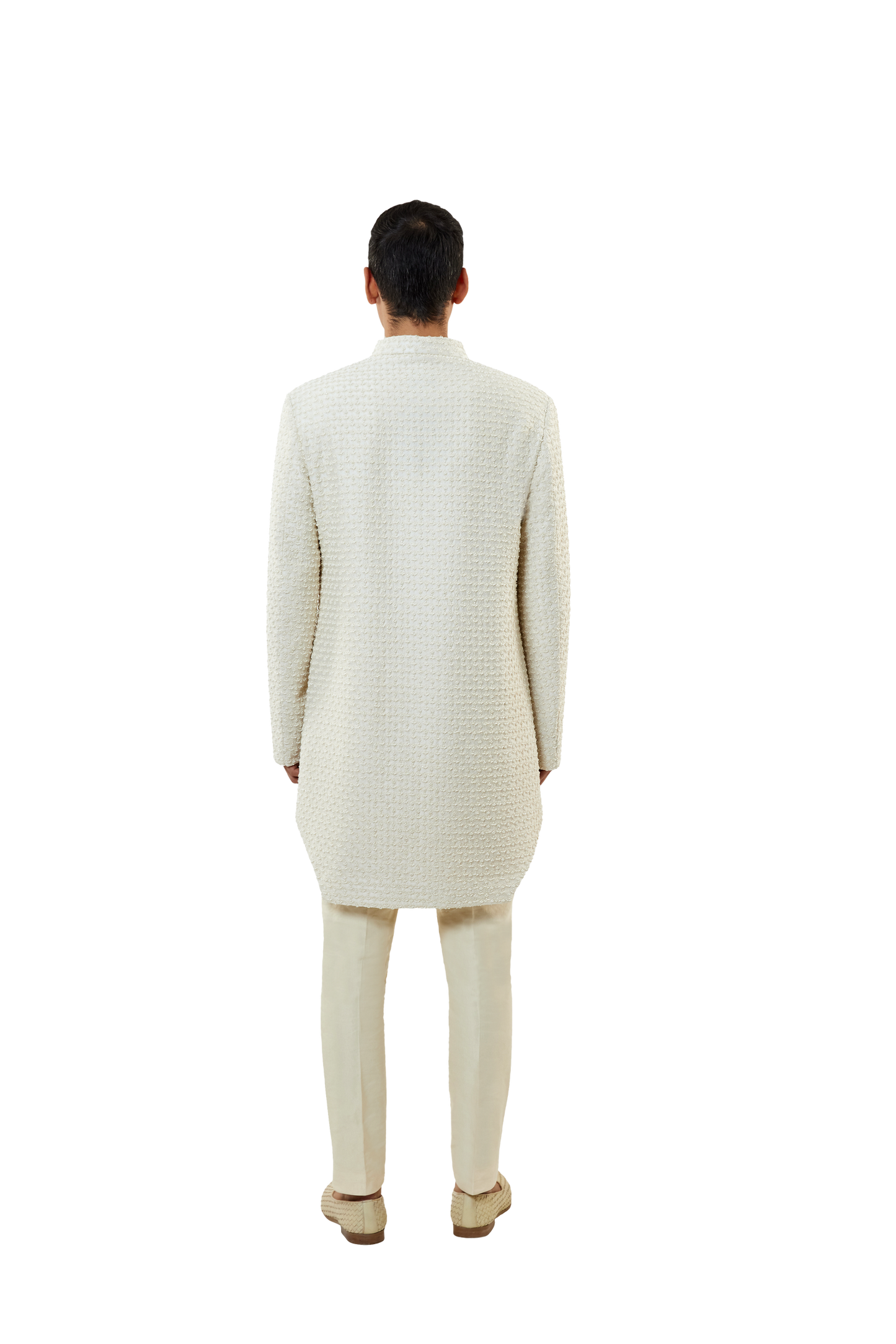 Elegant MC 520 White Short Sherwani With Pants - MashalCouture.com