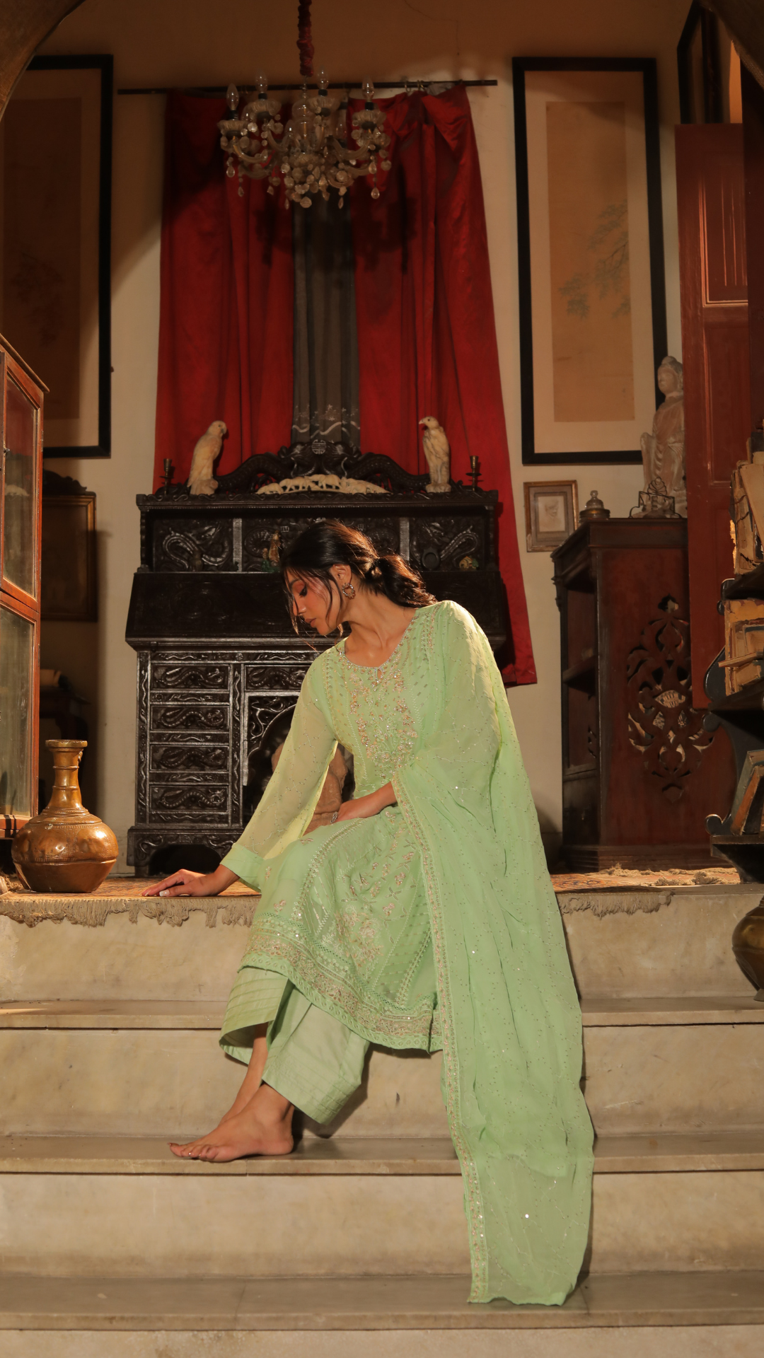 Sehar Angaiz Sea Green Ladies Clothing