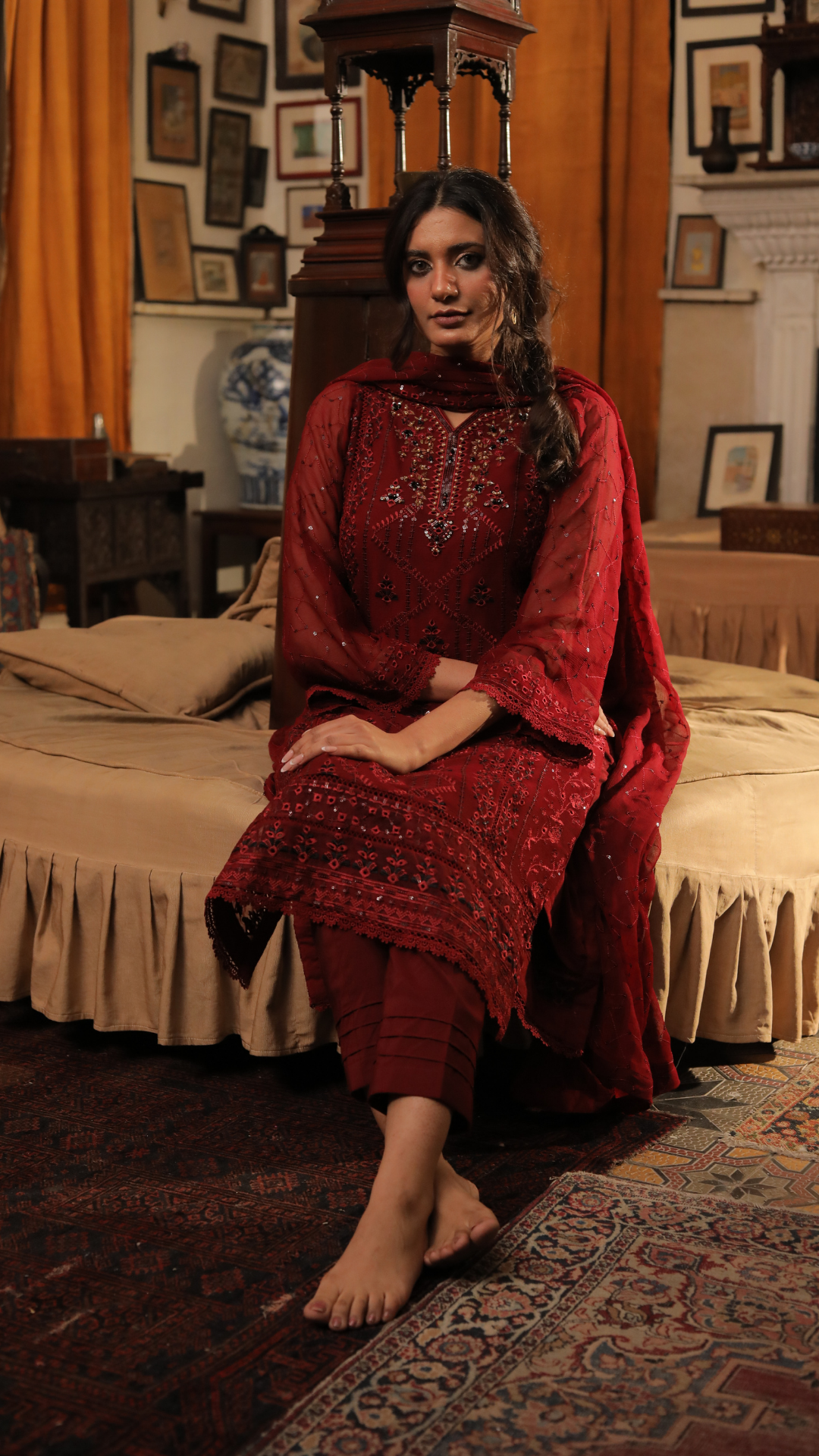 Khumar Maroon Women's Wear