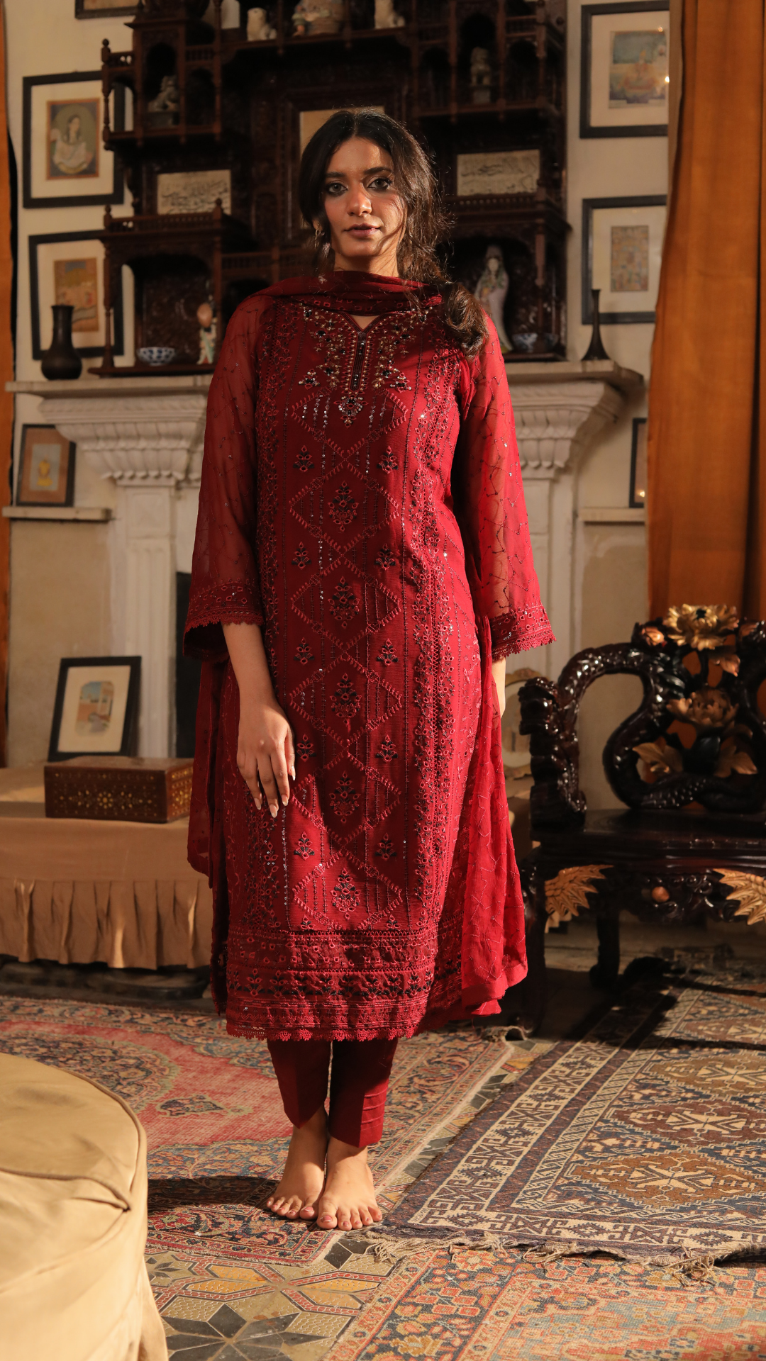 Khumar Maroon Women's Wear