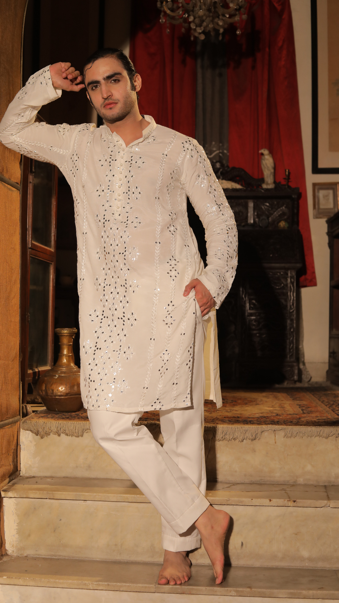 Roshan Lamhe Luxurious White Kurta Pajama For Men