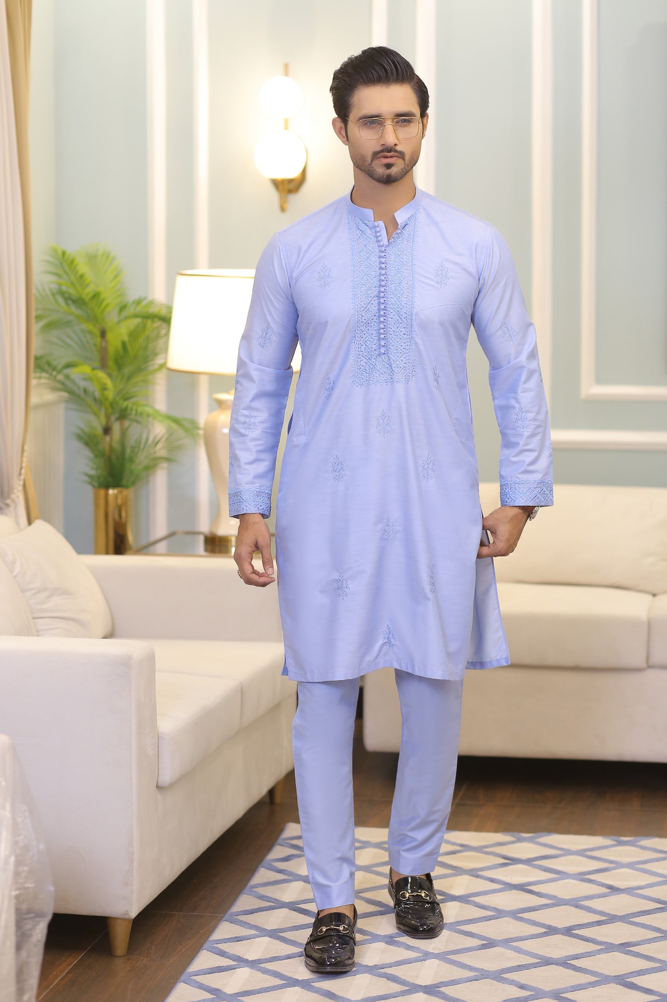 chikankari kurta for men