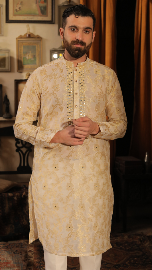 Waqaar-e-Khas Groom Mirror Work Dress For Men