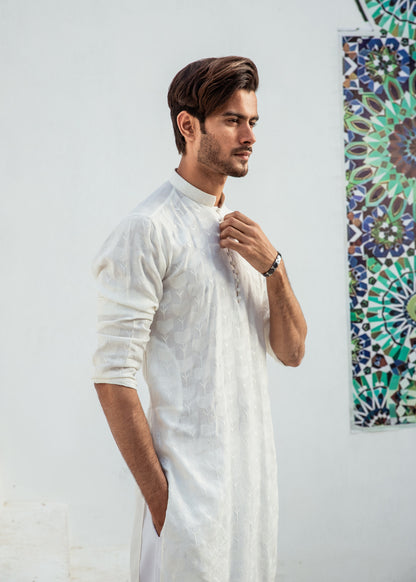 CK 08 Chikankari Kurta Pajama For Men - Mashal Couture