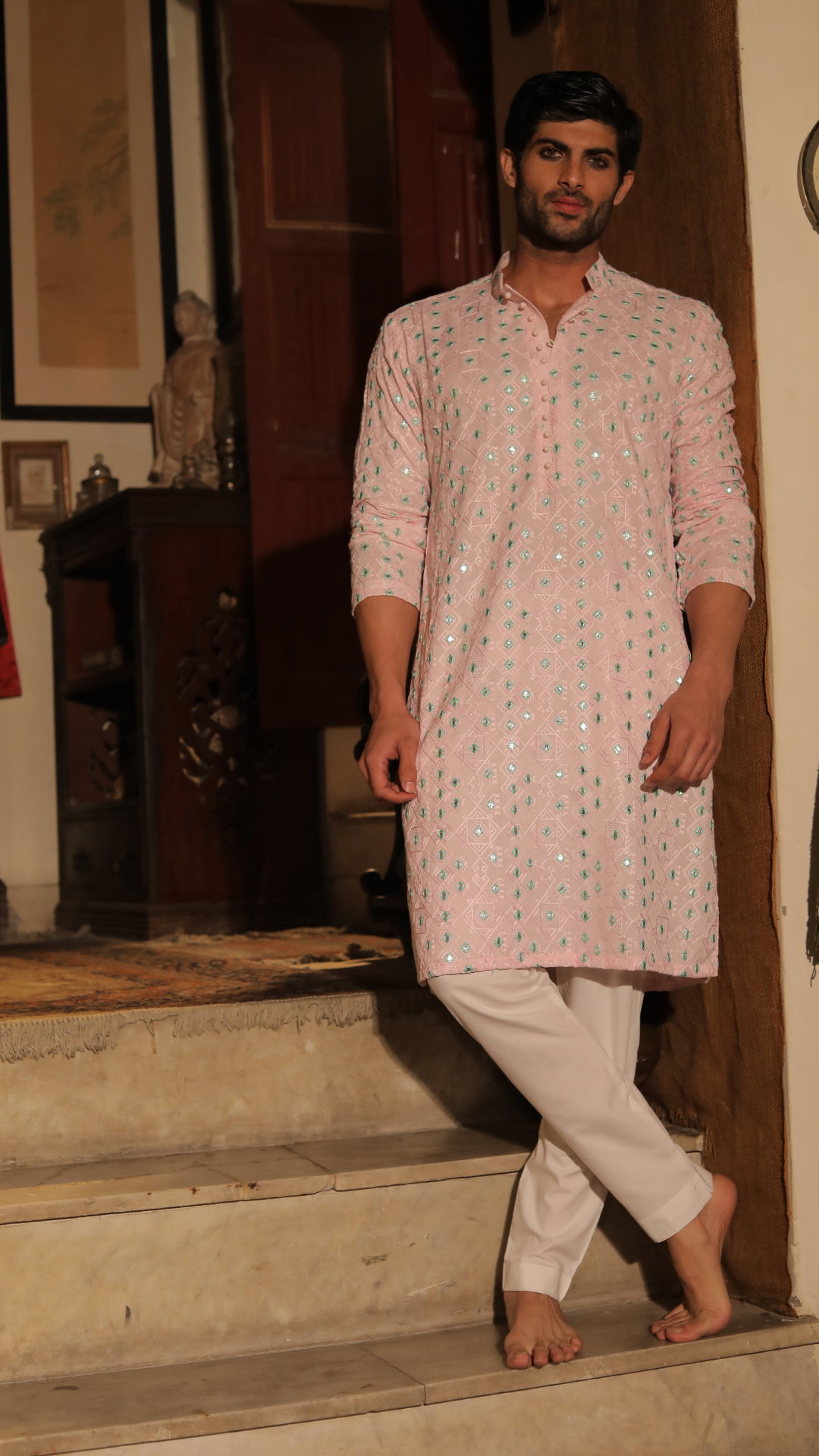 Dabang Andaaz Chanderi Kurta Pajama For Men