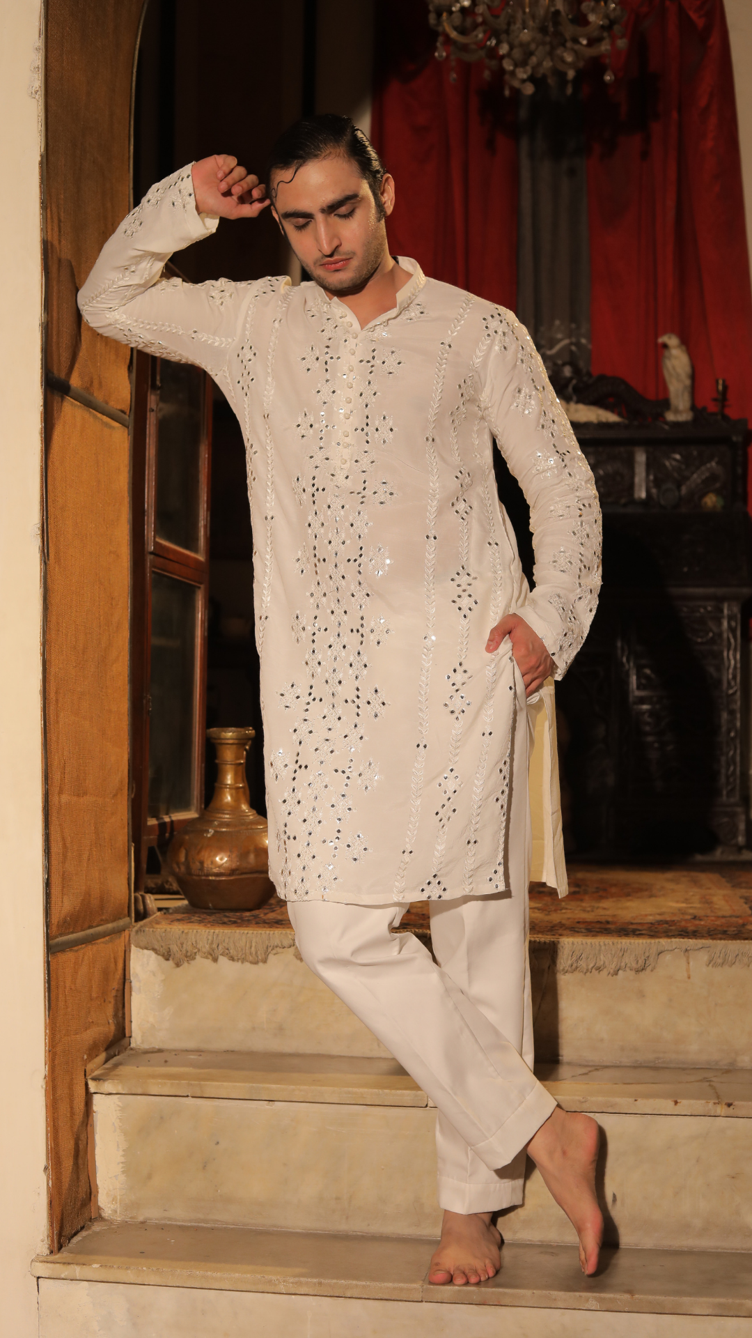 Roshan Lamhe Luxurious White Kurta Pajama For Men