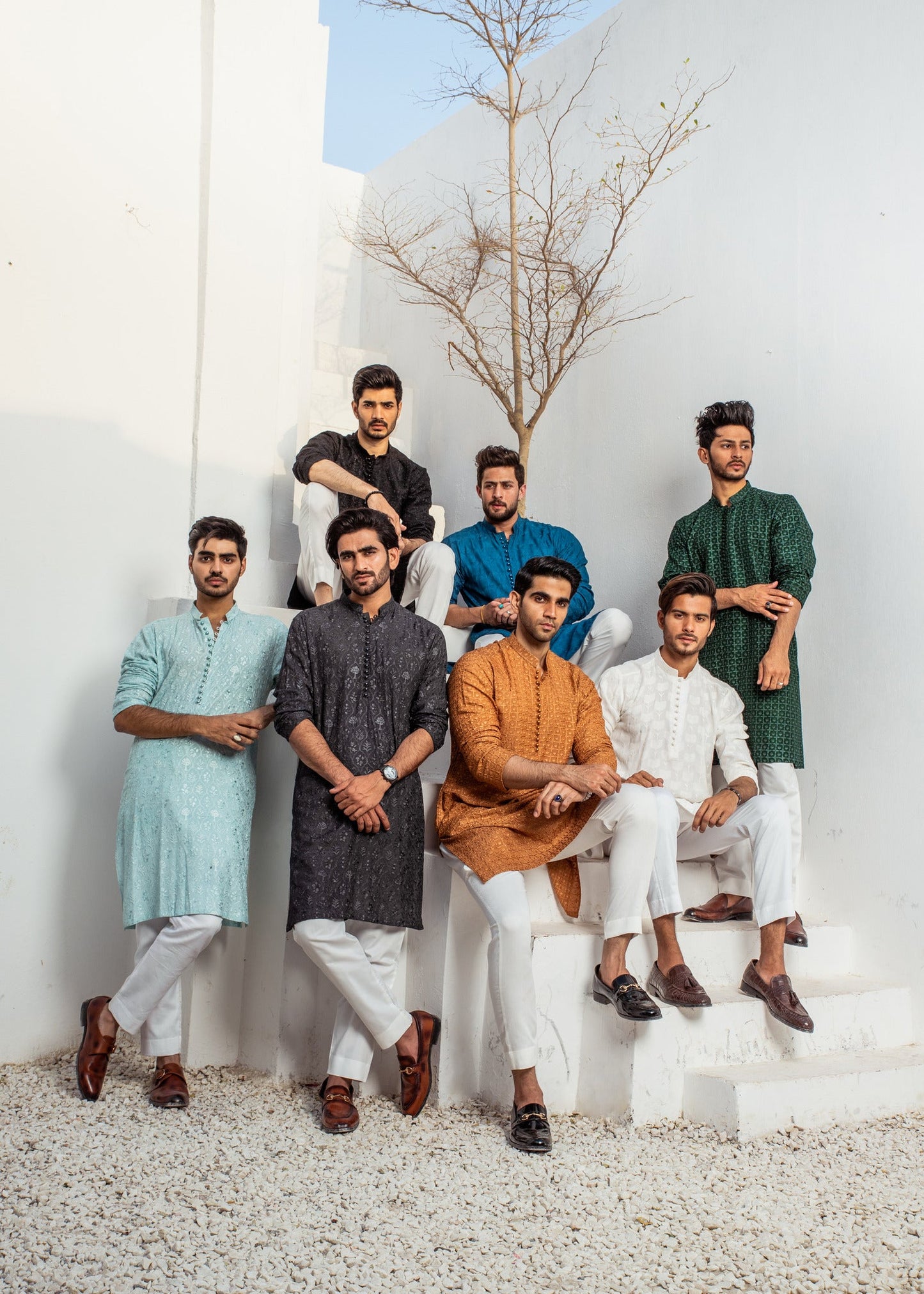 CK 13 Chikankari Men Embroidered Kurta - Mashal Couture