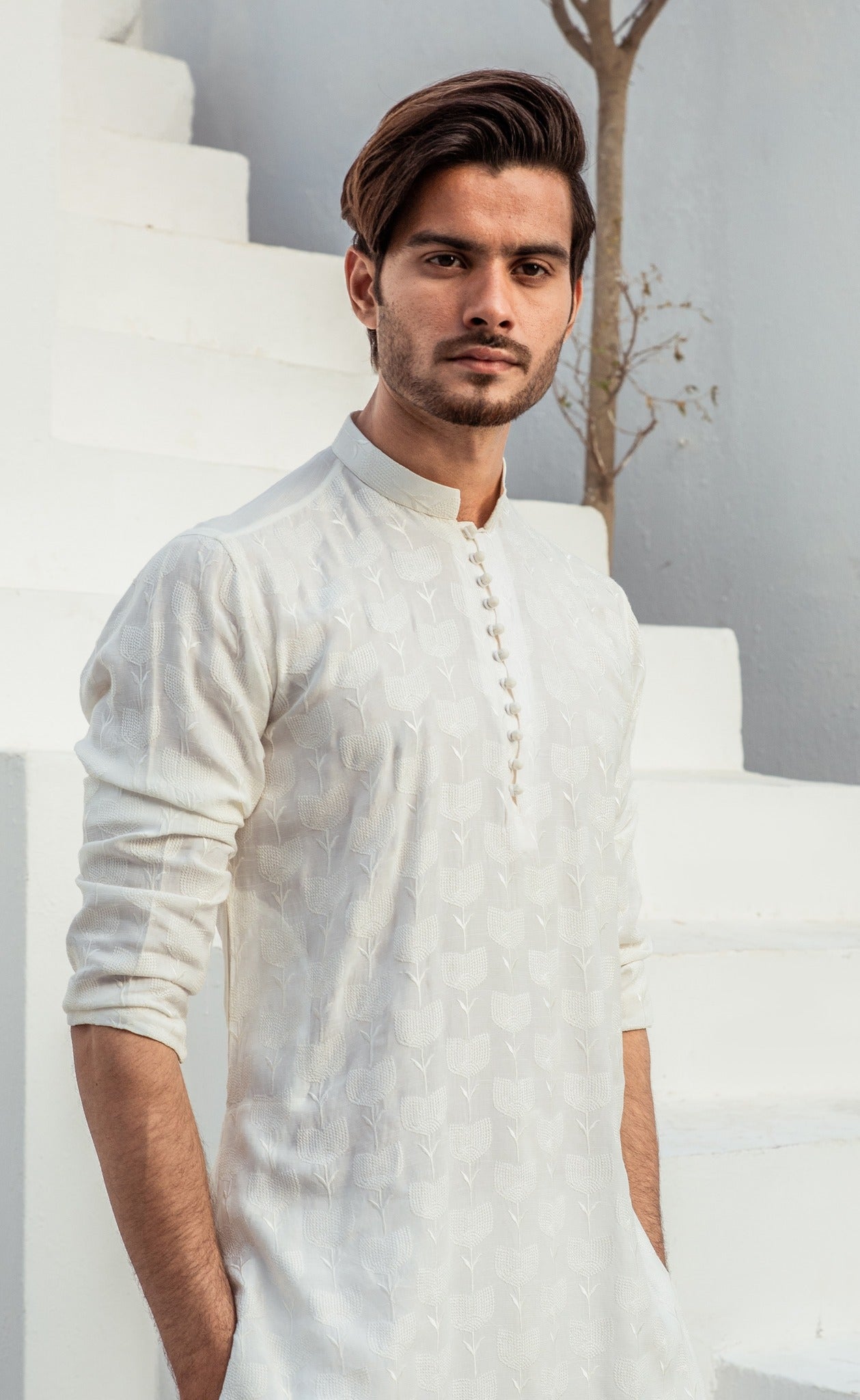 CK 08 Chikankari Kurta Pajama For Men - Mashal Couture