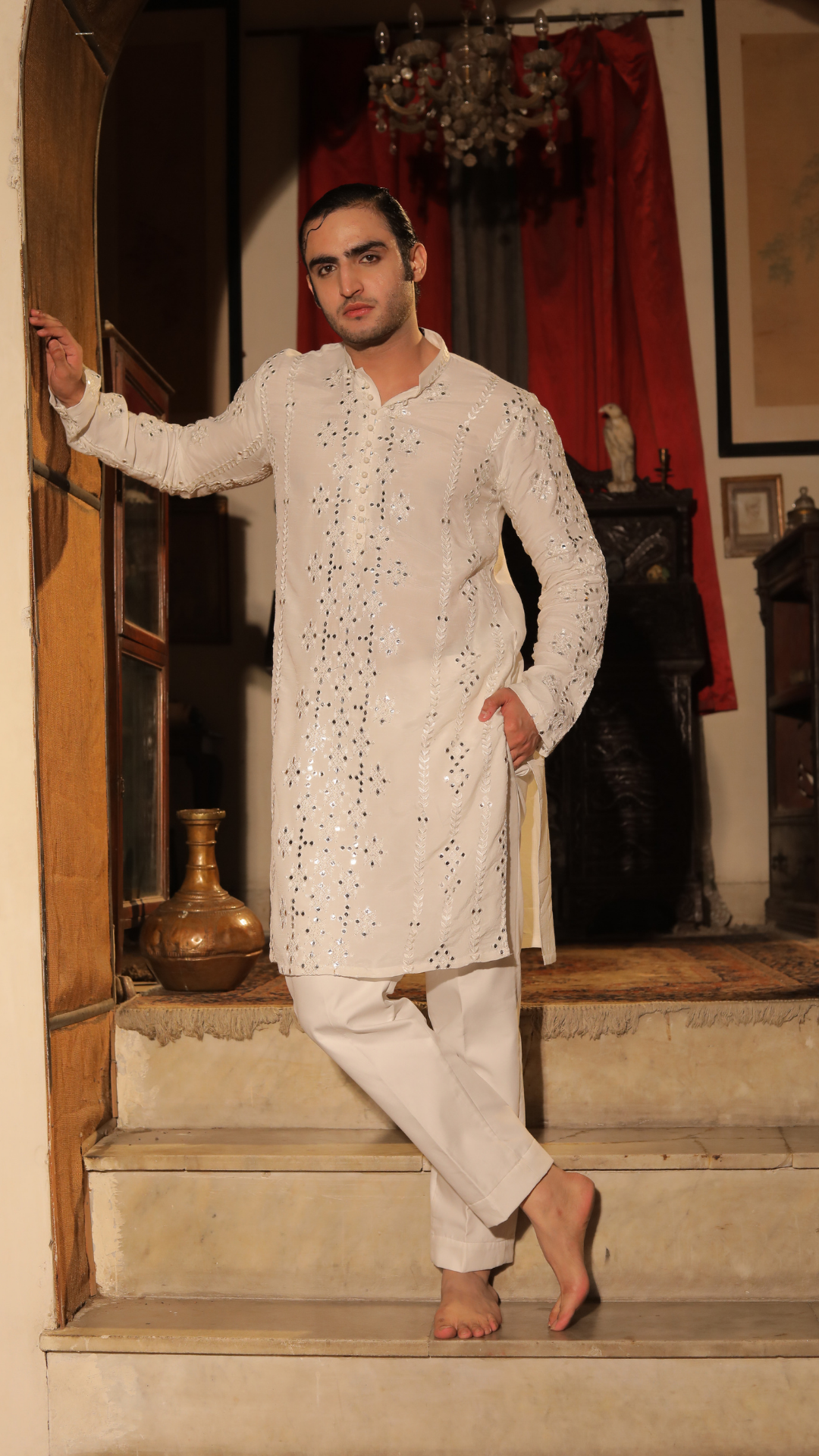 Roshan Lamhe Luxurious White Kurta Pajama For Men