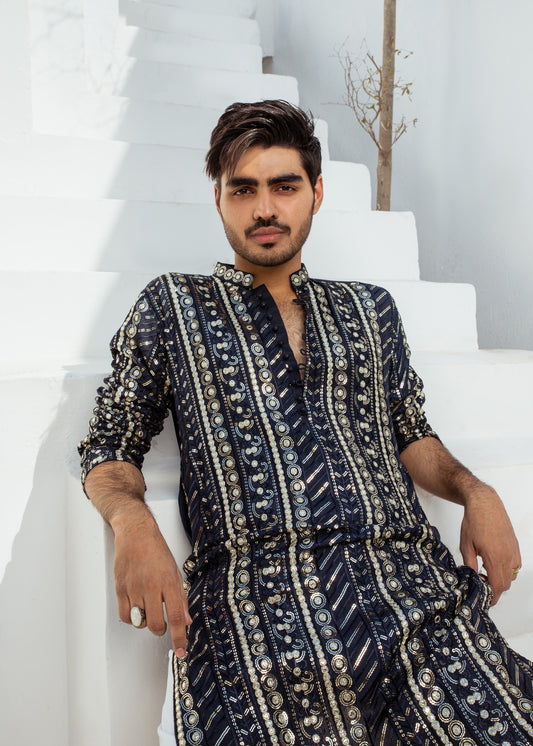 MC 19 Mirror Work Kurta For Men's