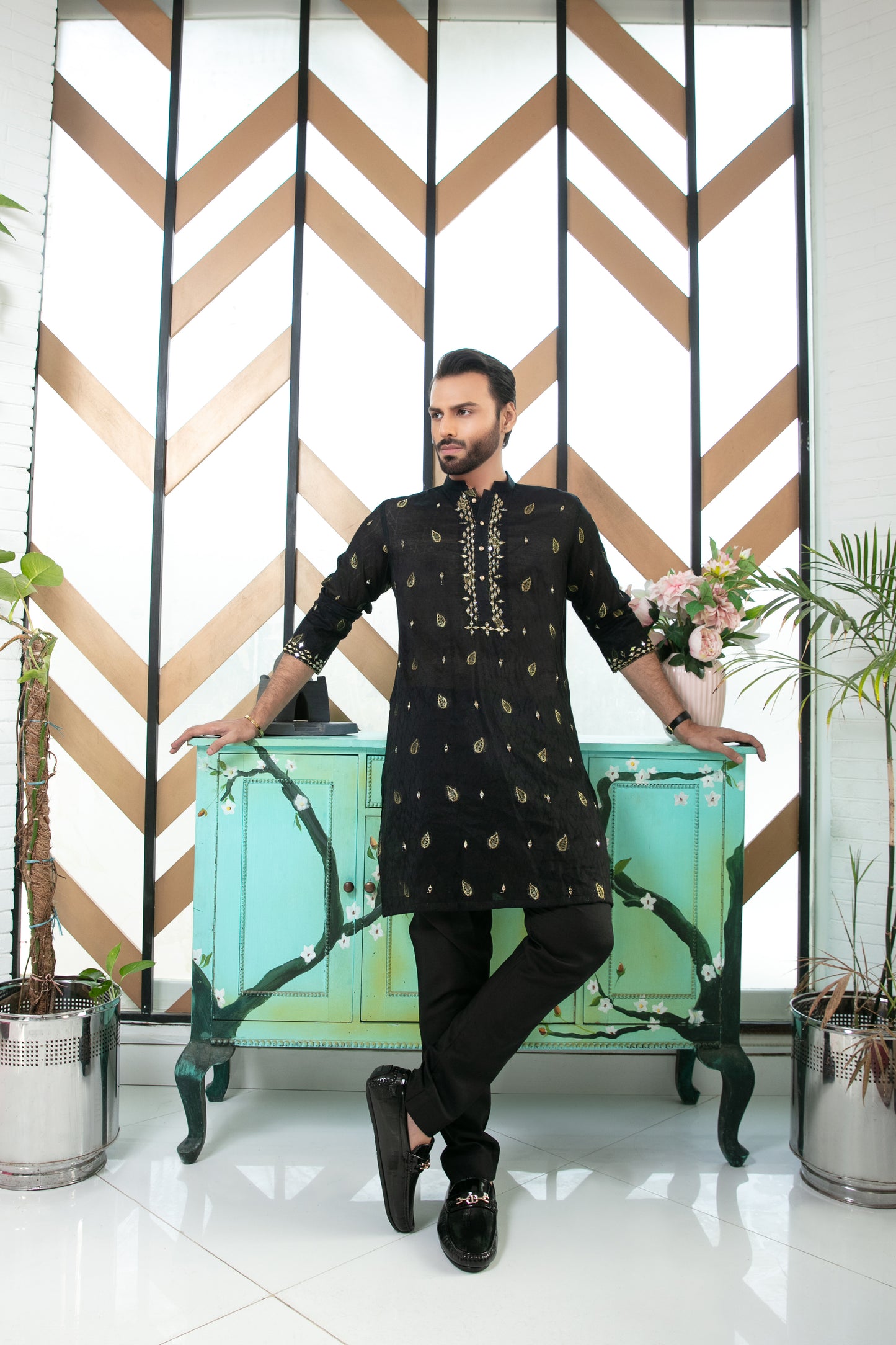 MC 02 Mirror Work Kurta Pajama Design