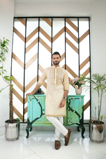 MC 05 Mirror Work Kurta Pajama Man - Mashal Couture