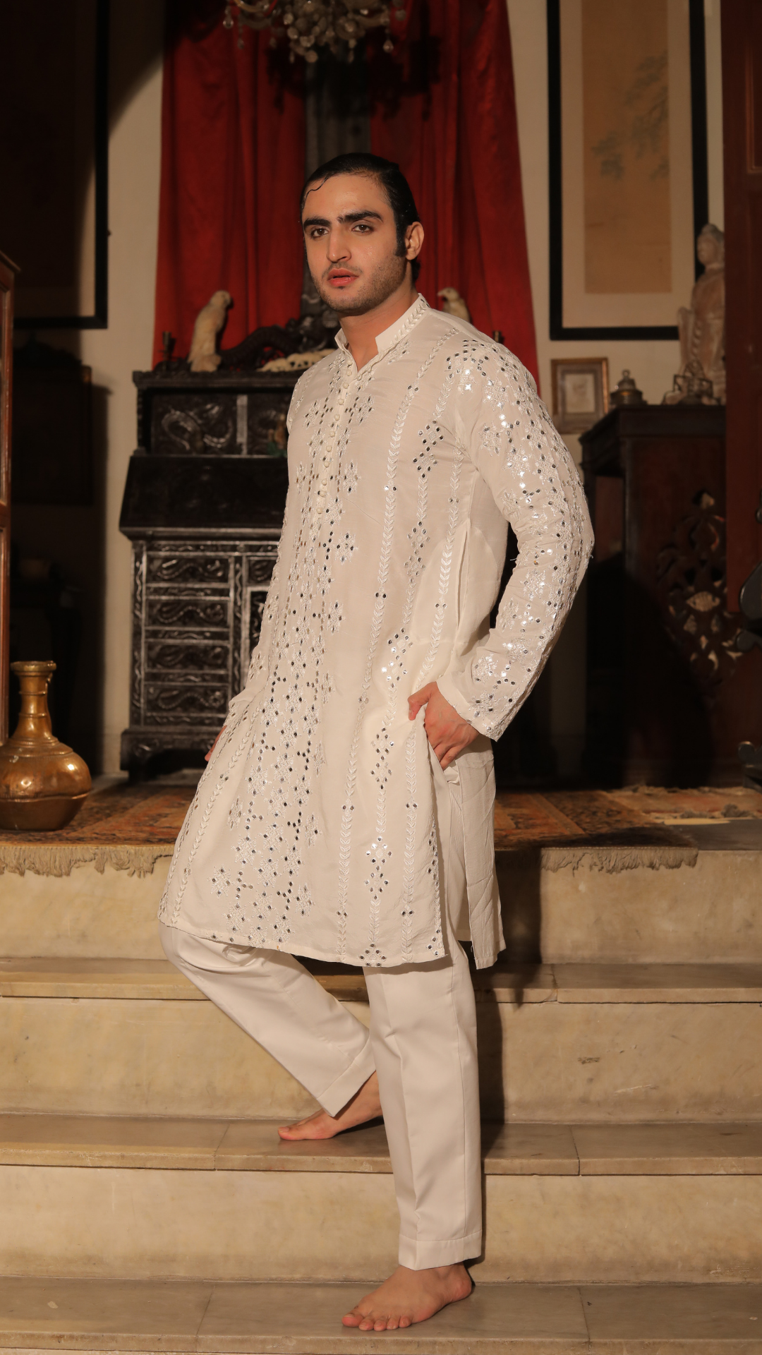 Roshan Lamhe Luxurious White Kurta Pajama For Men