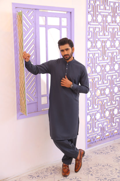 Grey Shalwar Kameez