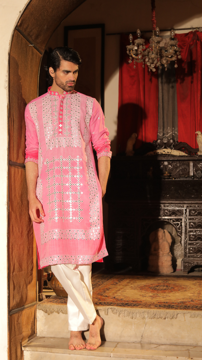 Chamkdar Pehnawa Abla Embroidery Kurta For Men