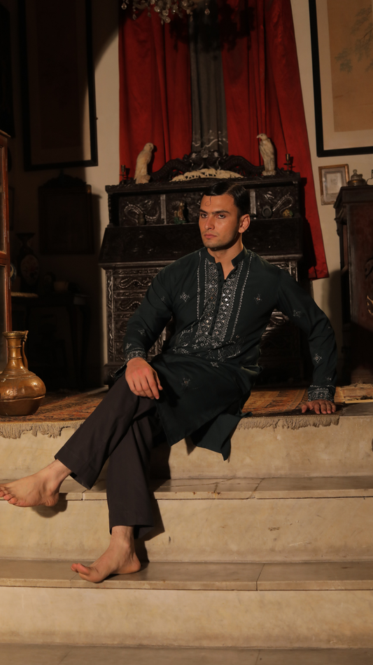 Bawaqar Zebaish Abla Embroidery Dress For Men