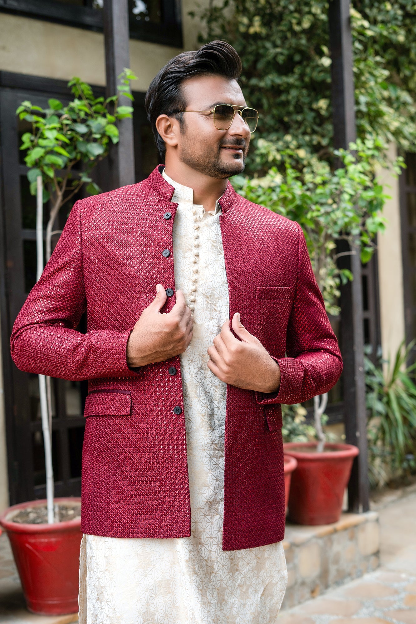 prince coat with shalwar kameez