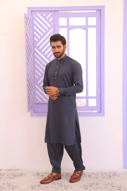 Grey Shalwar Kameez