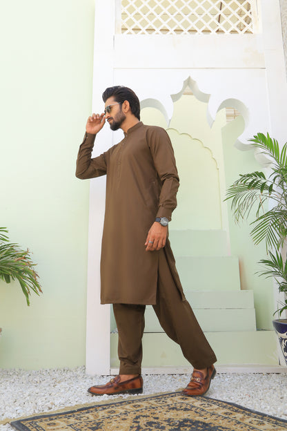 Brown Shalwar Kameez