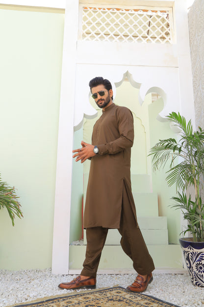 Brown Shalwar Kameez