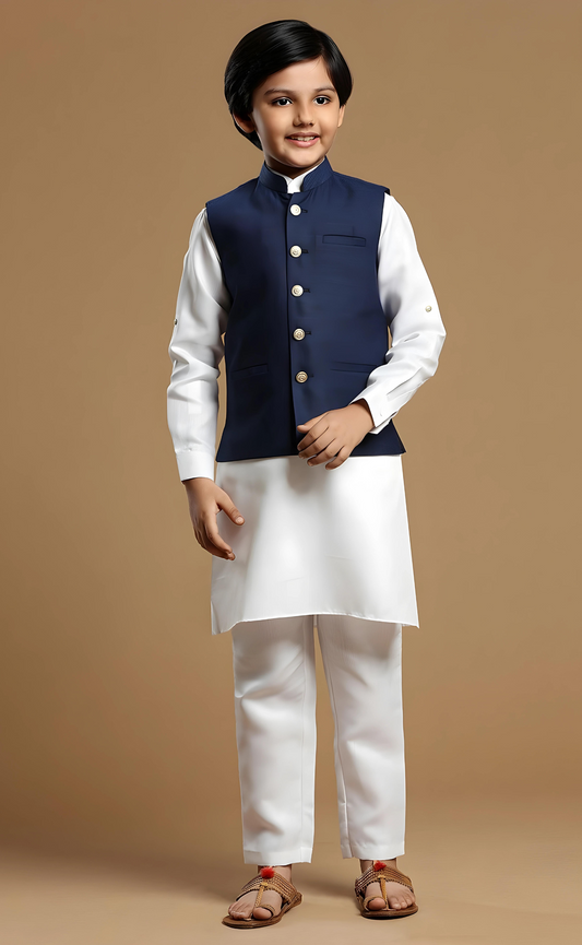 MC KW 09 Stylish Kids Waist Coat and Kurta Pajama Ensemble